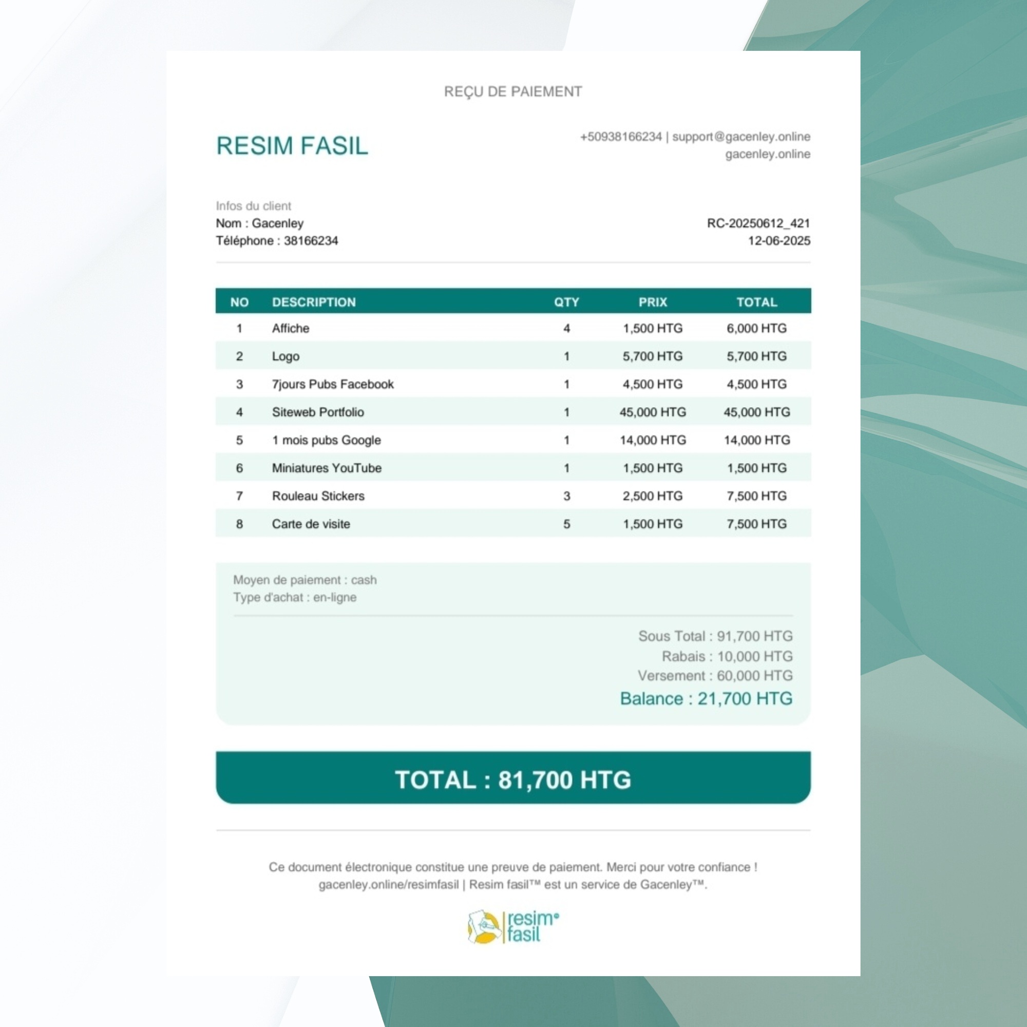 Template Professionnel